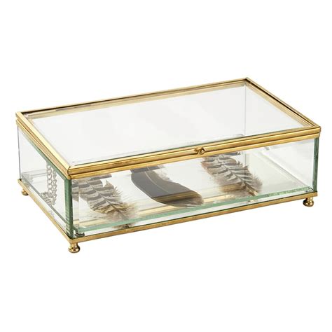 metal jewelry box with glass top|small clear glass jewelry box.